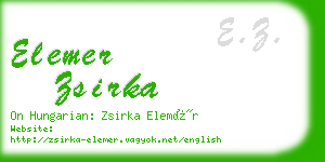 elemer zsirka business card